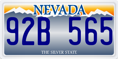 NV license plate 92B565