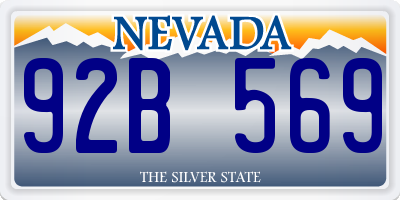 NV license plate 92B569