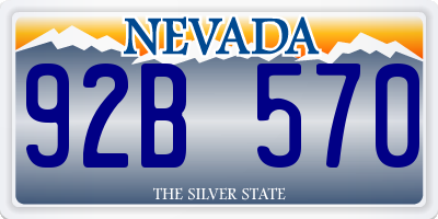 NV license plate 92B570