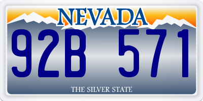 NV license plate 92B571