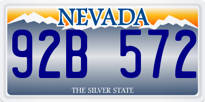 NV license plate 92B572