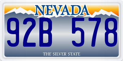 NV license plate 92B578