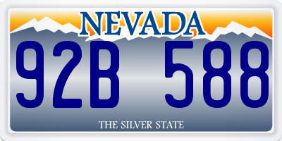 NV license plate 92B588