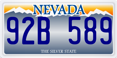 NV license plate 92B589