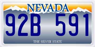 NV license plate 92B591