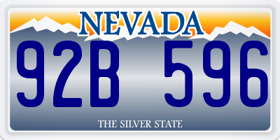 NV license plate 92B596