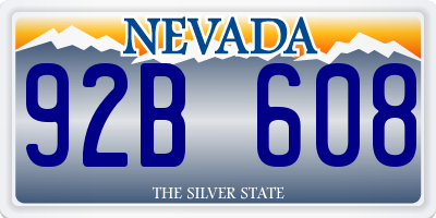 NV license plate 92B608