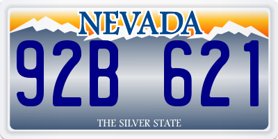 NV license plate 92B621