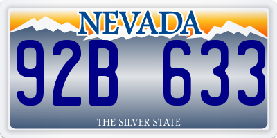 NV license plate 92B633