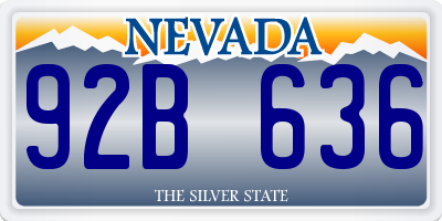 NV license plate 92B636