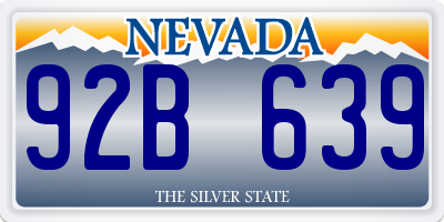 NV license plate 92B639