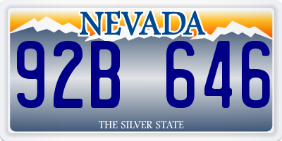 NV license plate 92B646