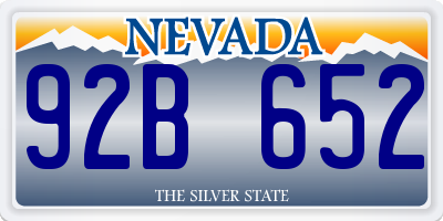 NV license plate 92B652