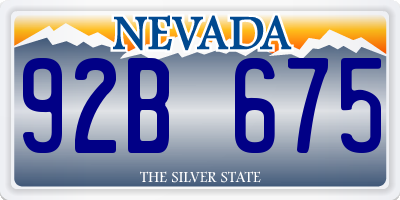 NV license plate 92B675