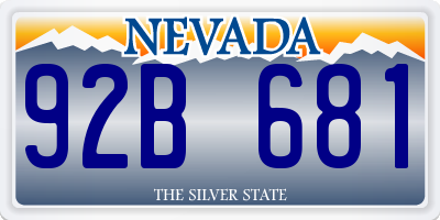 NV license plate 92B681