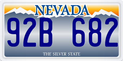 NV license plate 92B682