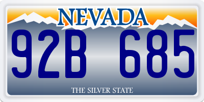 NV license plate 92B685