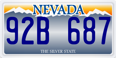 NV license plate 92B687