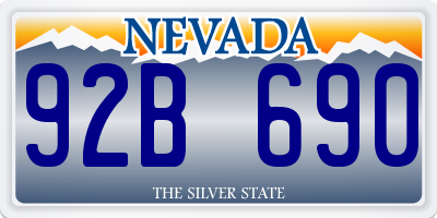 NV license plate 92B690