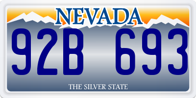 NV license plate 92B693