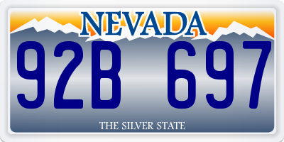 NV license plate 92B697