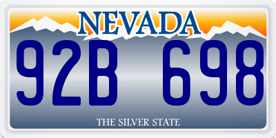 NV license plate 92B698
