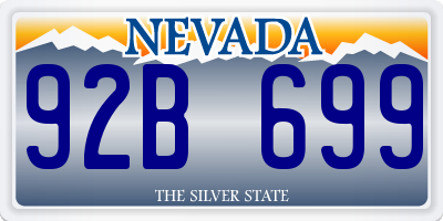 NV license plate 92B699