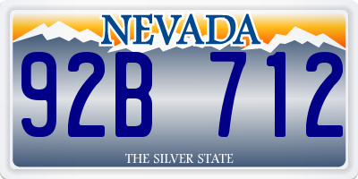 NV license plate 92B712