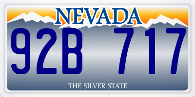 NV license plate 92B717