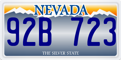 NV license plate 92B723