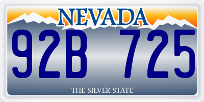 NV license plate 92B725