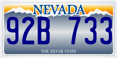 NV license plate 92B733