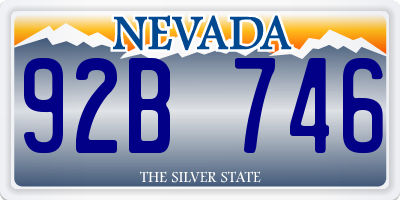 NV license plate 92B746