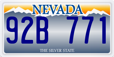 NV license plate 92B771
