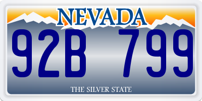 NV license plate 92B799