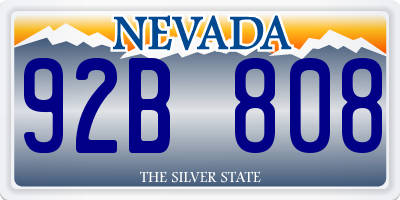 NV license plate 92B808