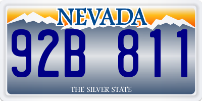 NV license plate 92B811