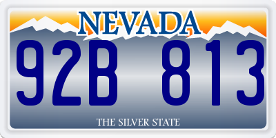 NV license plate 92B813