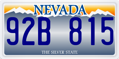 NV license plate 92B815