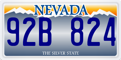 NV license plate 92B824