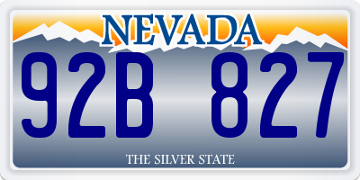 NV license plate 92B827