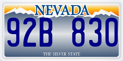 NV license plate 92B830