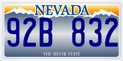 NV license plate 92B832