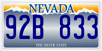 NV license plate 92B833