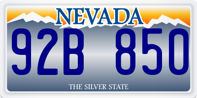 NV license plate 92B850