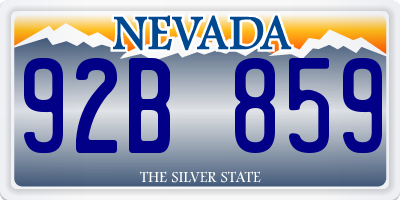 NV license plate 92B859