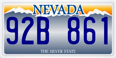 NV license plate 92B861