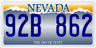 NV license plate 92B862