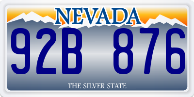 NV license plate 92B876