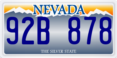 NV license plate 92B878